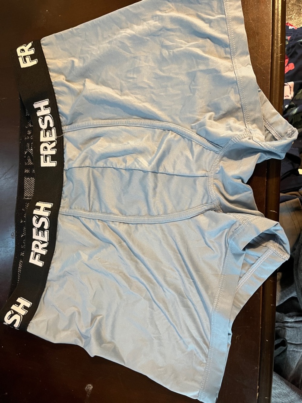 fresh Light Blue Men's Boxer Briefs with Black Branded Waistband